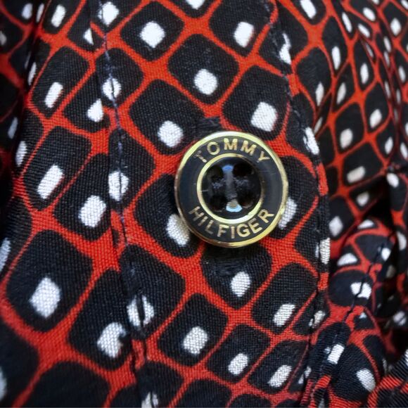 Tommy Hilfiger Patterned V-Neck Midi Dress - Women’s Medium - Picture 9 of 13